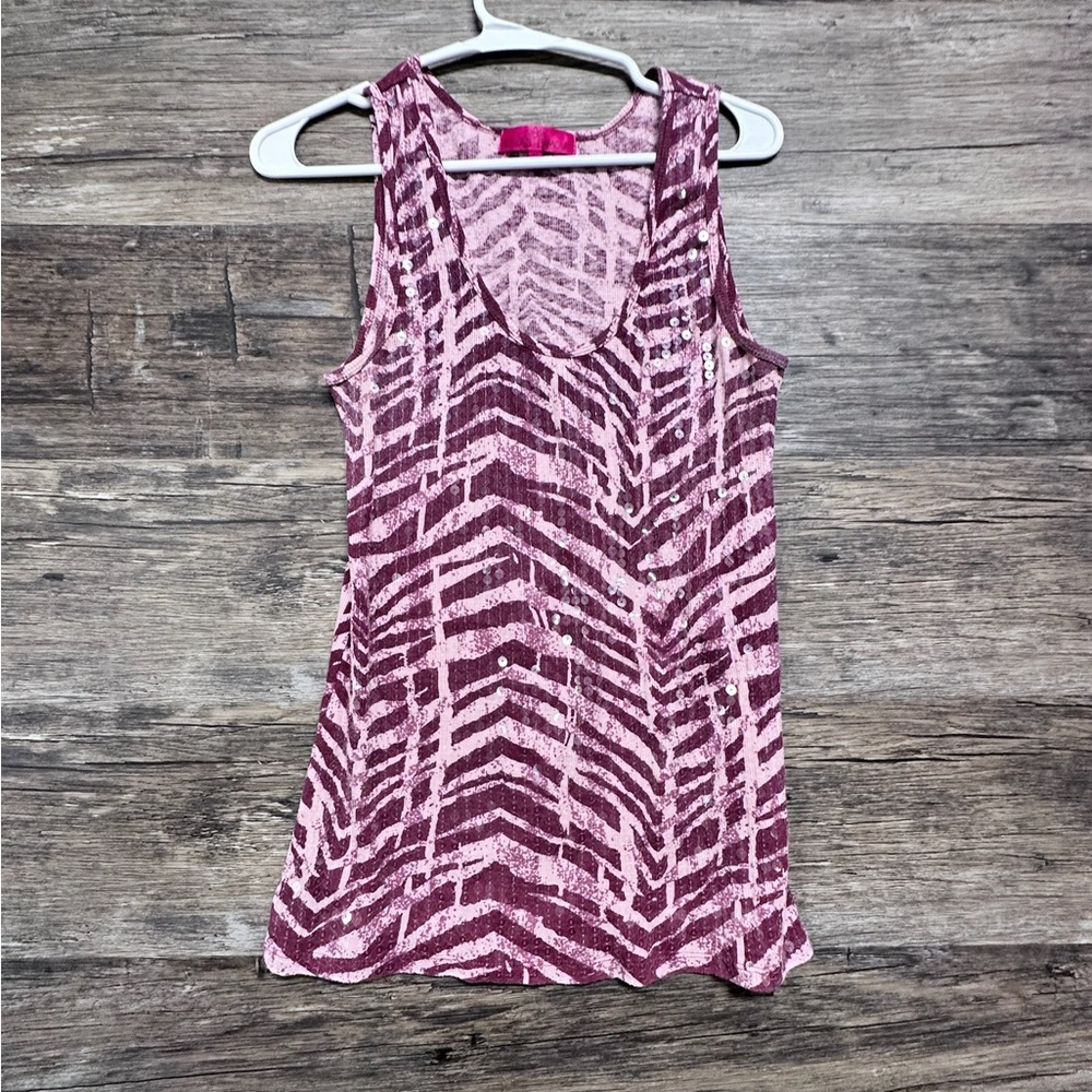 Almost Famous Stripe‎ Pattern Purple and Pink Tank Top